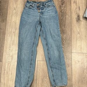 Women's Blue Jeans High Rise Straight Leg